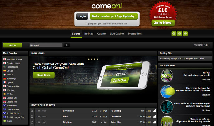 comeon desktop site