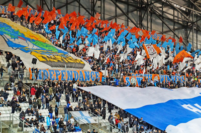 Football Fans with Flags