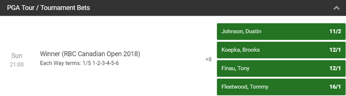 Golf Tournament Winner Betting