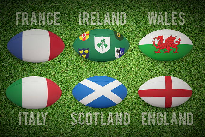 Six Nations Rubgy Ball Flags