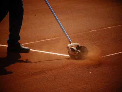 Line Marking on Tennis Clay Court