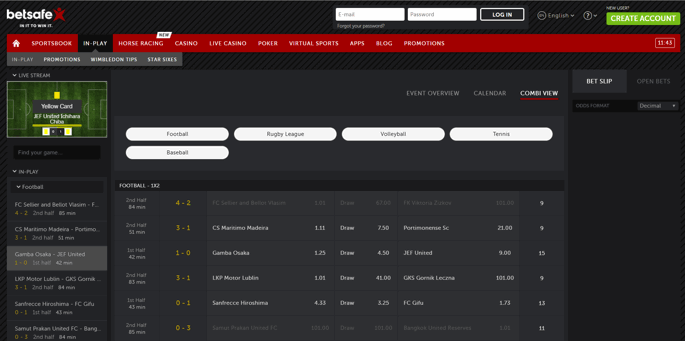 Betsafe Live Betting