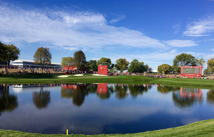 View Over Lake at Hazeltine Golf Course during 2016 Ryder Cup