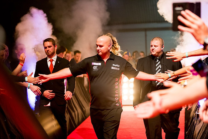 Rob Cross Entrance During Darts Match