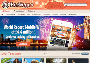 LeoVegas Casino Screenshot