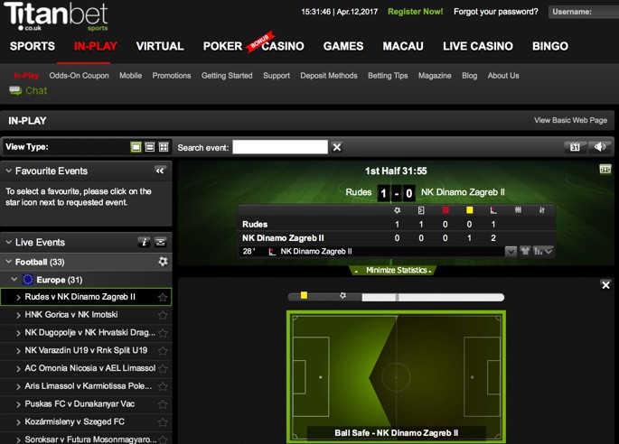 Screenshot of TitanBet Features