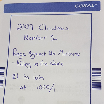 Christmas Number 1 Betting Slip