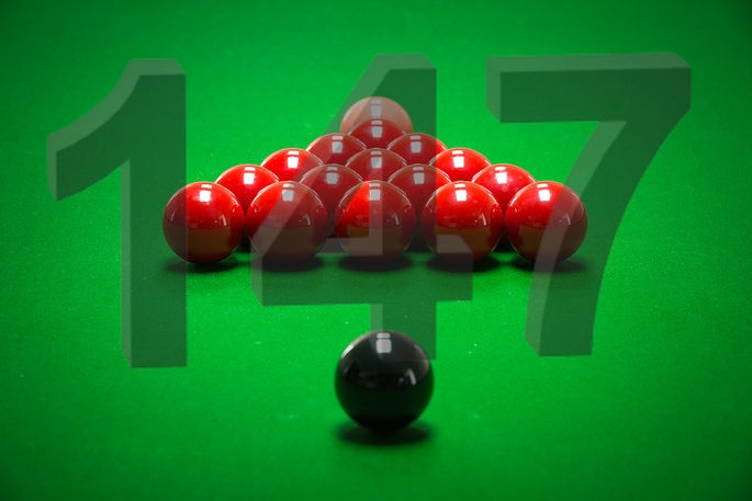 3D 147 Against Pink Red and Black Set Snooker Balls