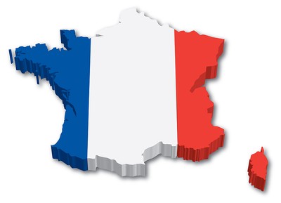 3D Flag Map of France