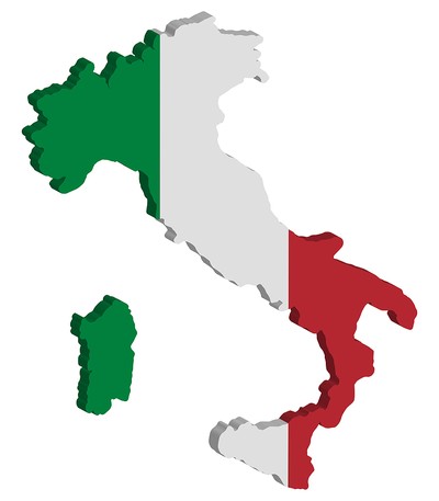 3D Flag Map of Italy