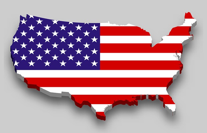 3D USA Map Grey Background