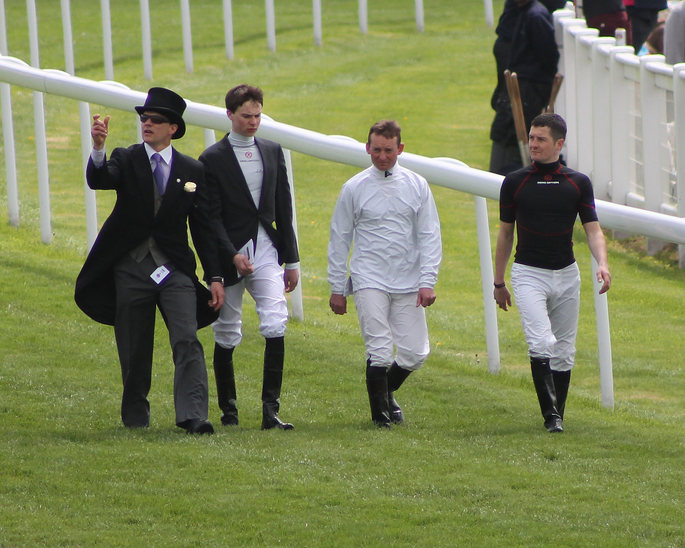 Aiden O'Brien Walking the Epsom Course with Jockeys