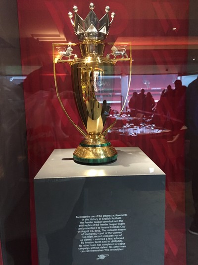 Arsenal's Gold Invincibles Premier League Trophy