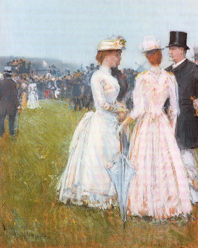 Painting At the Grand Prix in Paris by Childe Hassam