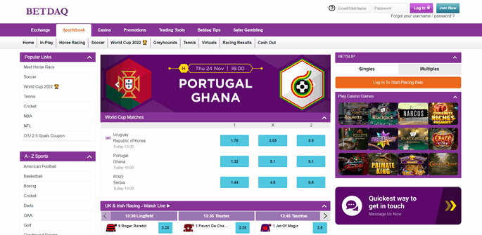 Betdaq Sportsbook Screenshot