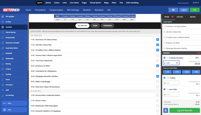 Betfred Goals Galore Screenshot