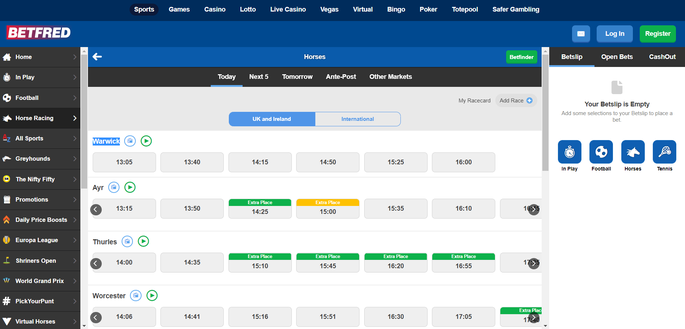 Betfred Horse Racing Extra Places Screenshot