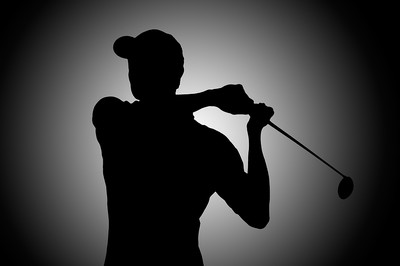 Black and White Golfer Silhouette