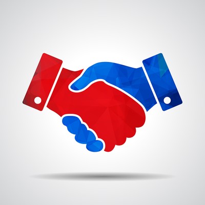 Blue And Red Handshake Icon