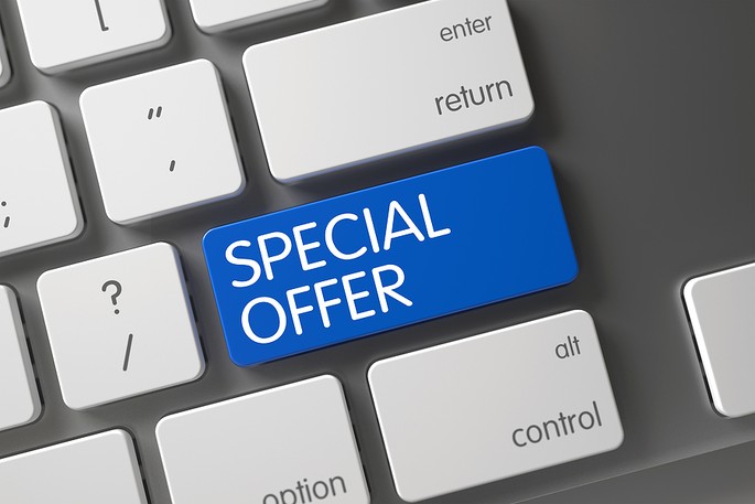 Blue Special Offer Keyboard Button