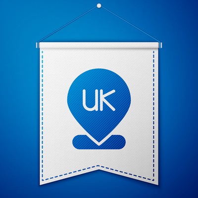 Blue UK Location Marker Pennant