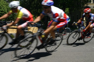 Blurred Cyclists Racing