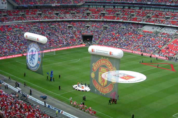 Chelsea Versus Manchester United Playing at Wembley