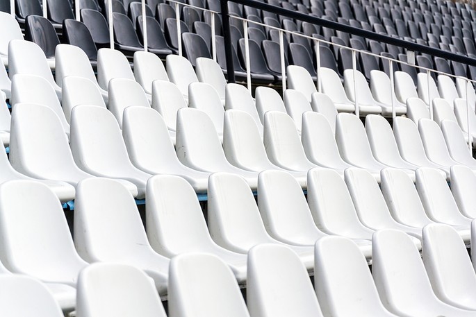 Empty Black and White Stadium Seats
