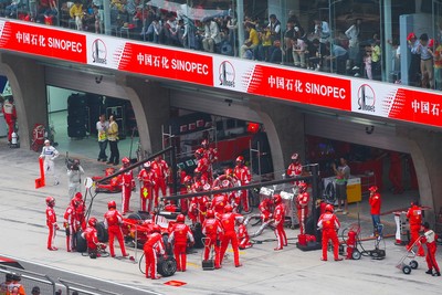 Ferrari Pit Stop at the Chinese F1 Grand Prix