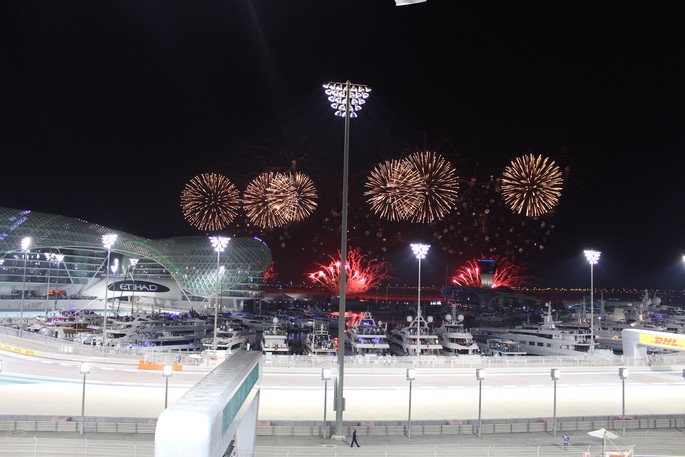 Fireworks Over the Yas Marina Circuit in Abu Dhabi