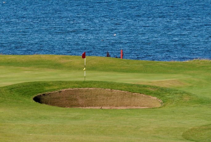 Flag on Coastal Golf Course