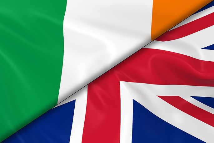 Folded Flags of Ireland and the UK
