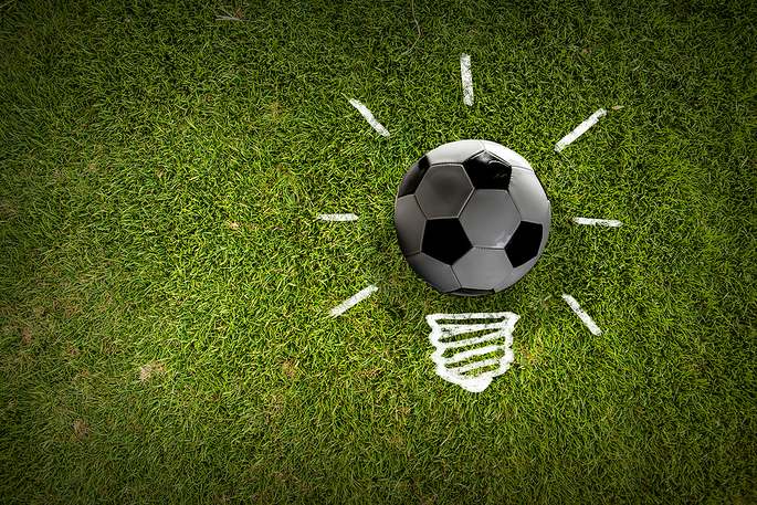 Football Lightbulb on Grass