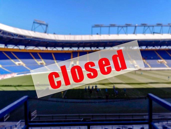 Football Stadium with Closed Sign