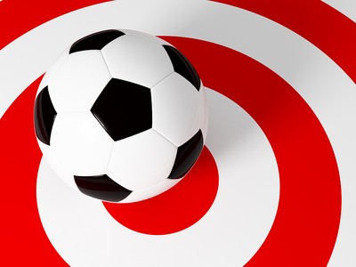 Football on Red and White Target