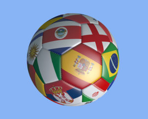 Football with National Flag Panels
