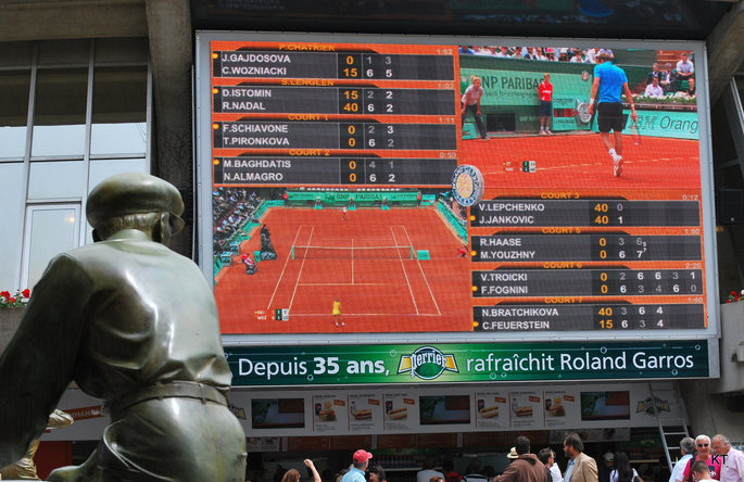 French Open Scores on a Big Screen