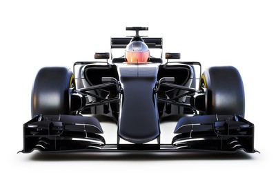 Front View of Black 3D F1 Car