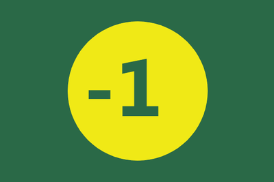 Green Minus 1 in Yellow Circle