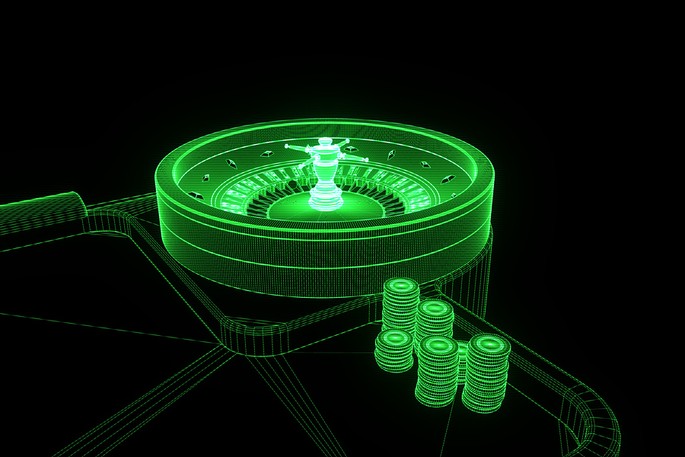 Green Wireframe Roulette Table