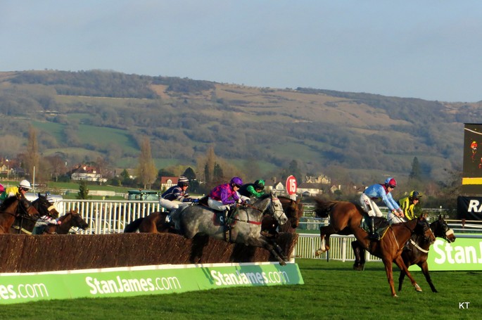 Horses Jumping Fence in 2014 National Hunt Chase