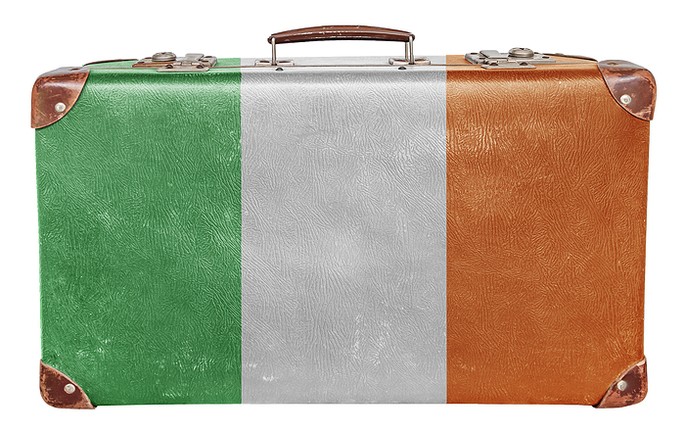 Ireland Flag Vintage Suitcase