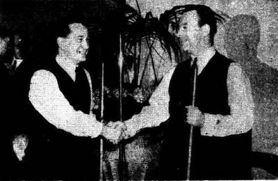 Joe Davis and Horace Lindrum Before the 1946 World Snooker Championship Final