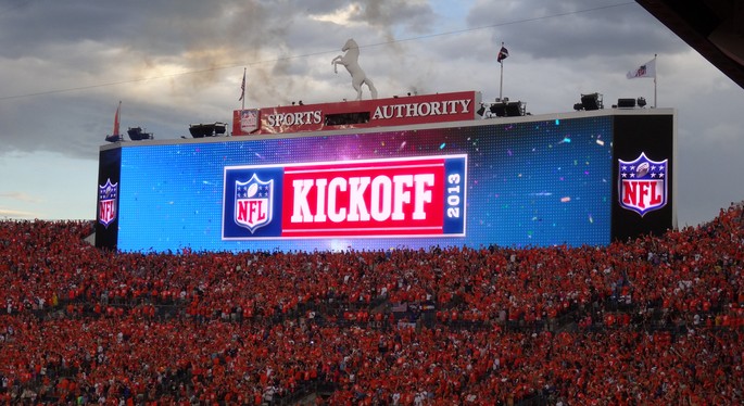 Kickoff Message at the Denver Broncos Mile High Stadium