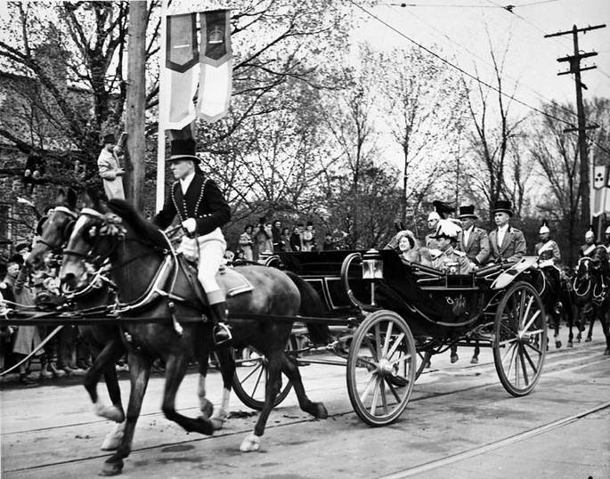 King George VI and Queen Elizabeth in a Horse Drawn Carriage