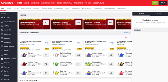 Ladbrokes Home Screenshot