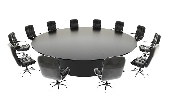 Large Round Empty Boardroom Table