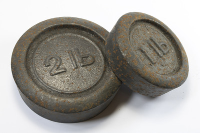Metal 2lb and 1lb Weights