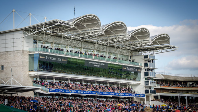 Grand Stand at Newmarket Rowley Mile Racecourse