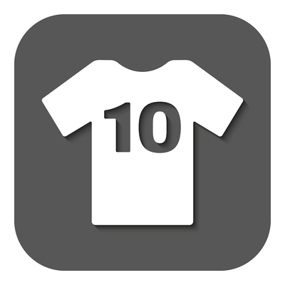 Number 10 Football Shirt Icon on Grey Background